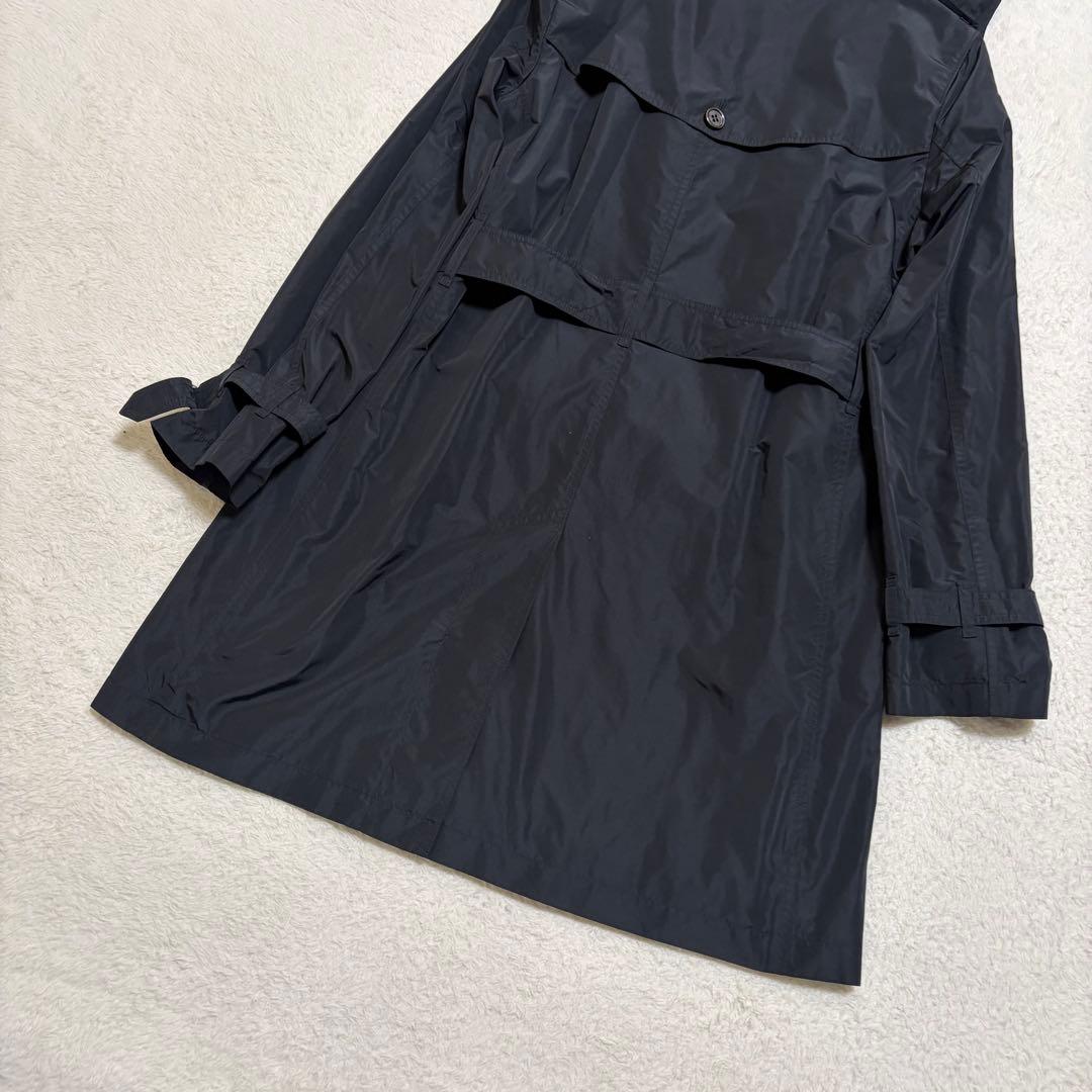 美品 バーバリー フーデット トレンチコート ポリエステル ブラック サイズ L