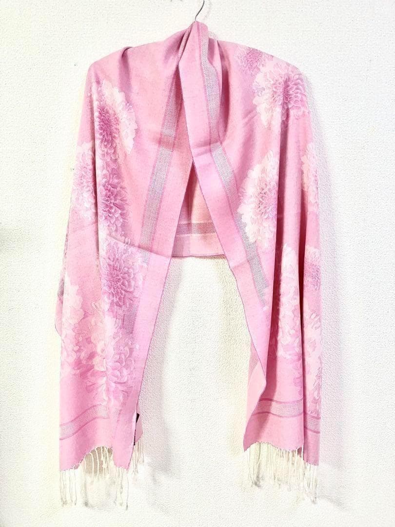 専用　ロエベ　LOEWE カシミヤ　シルク　大判ストールピンク 花柄