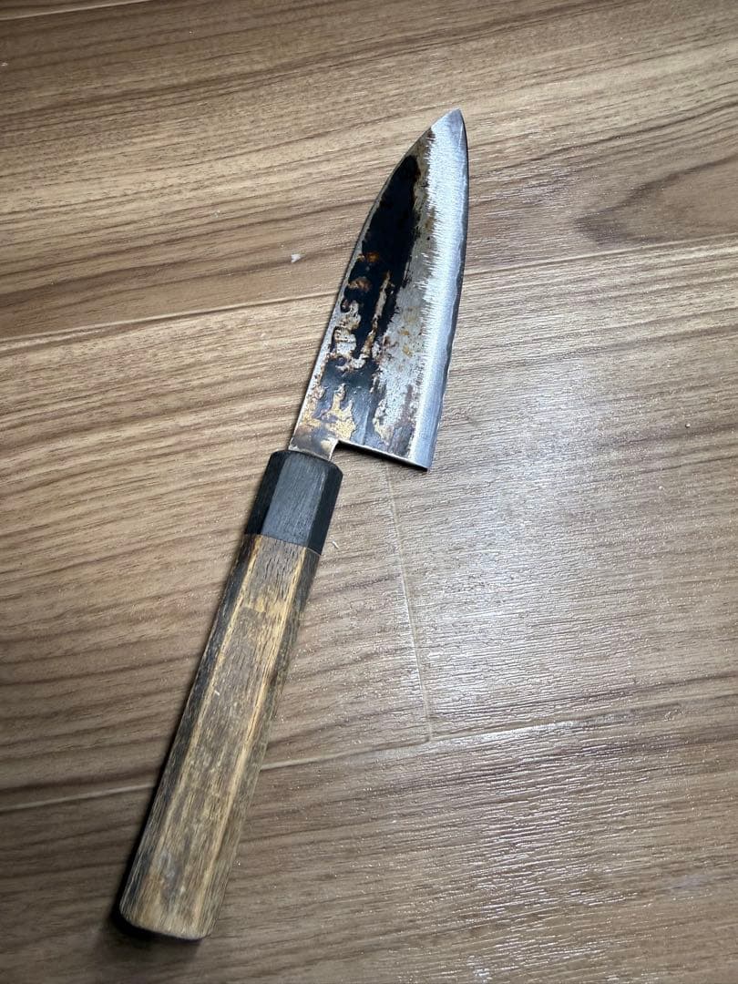 新見松水 武田松水作 備中手打ち鍛冶 三徳　包丁　刃渡り　15cm