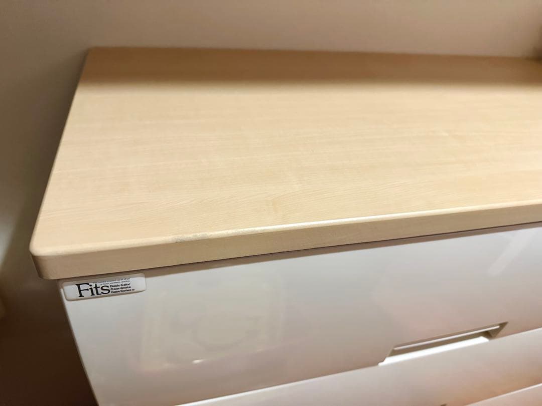 Fits 5段 衣装ケース ホワイト 幅75cm