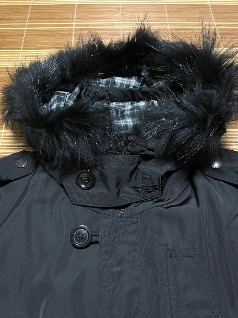 【極上品】BURBERRY 多機能 コート 黒 LL バーバリー モッズ