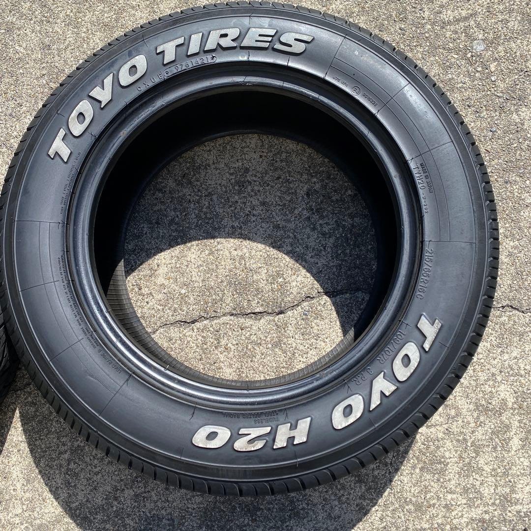 ◇中古溝有りホワイトレター215/65R16LT 2本　ハイエース、キャラバン