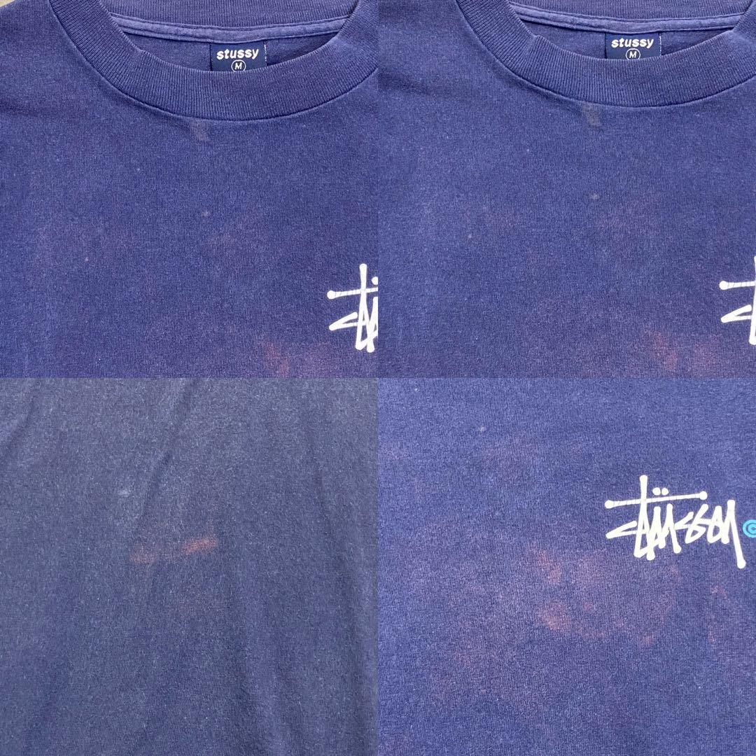 STUSSY 90's バックプリント Tシャツ ネイビー