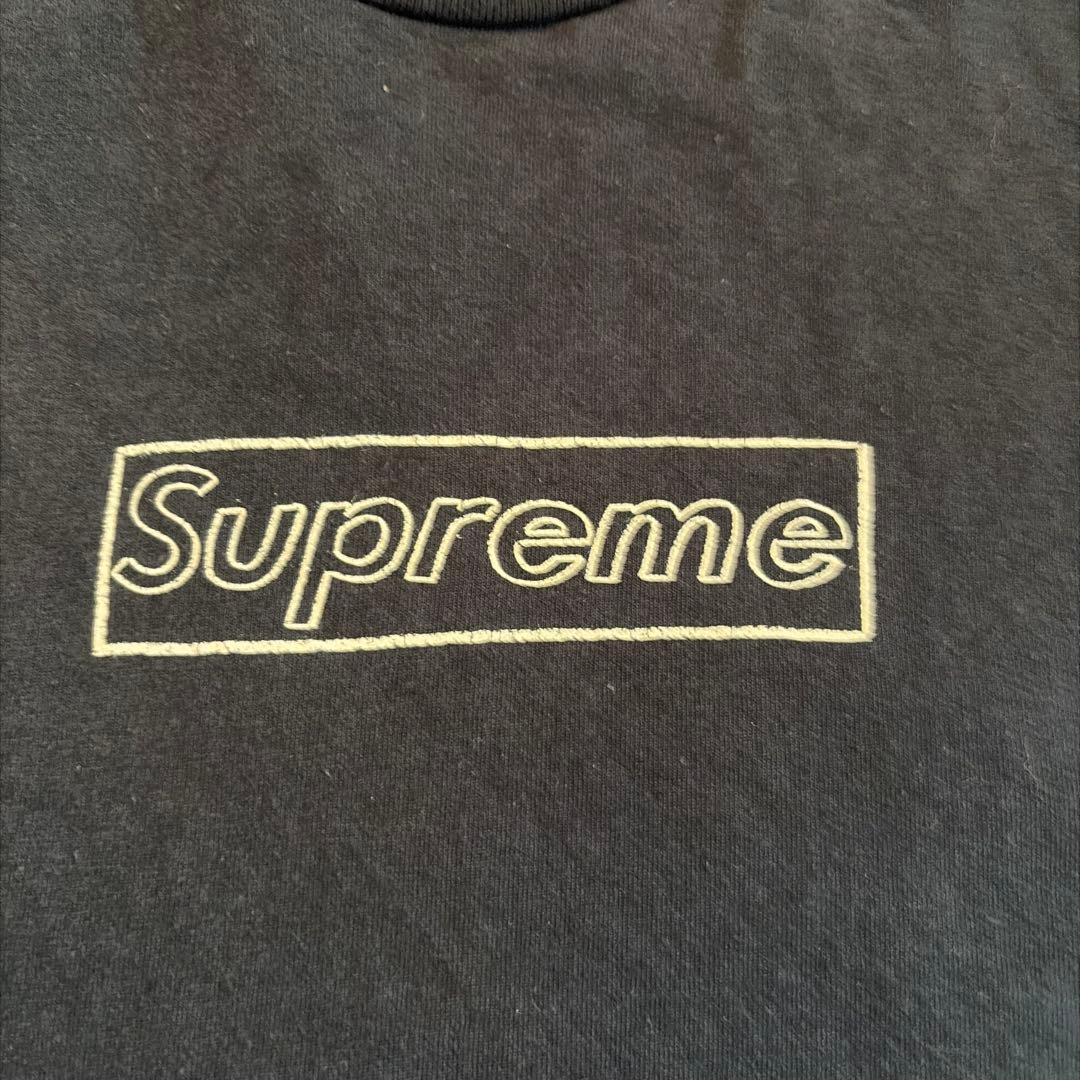 Supreme ロゴプリント Tシャツ XL ネイビー