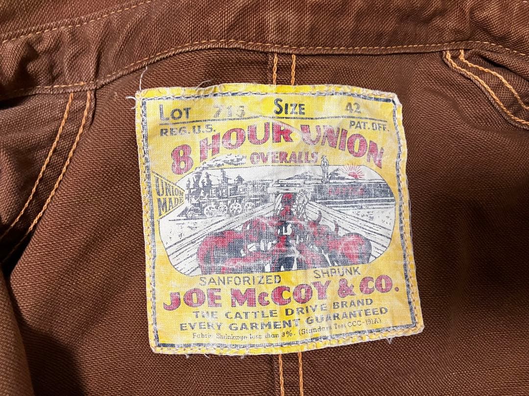 サイズ:42(XL) JOE McCOY 8HOUR UNIONカバーオール