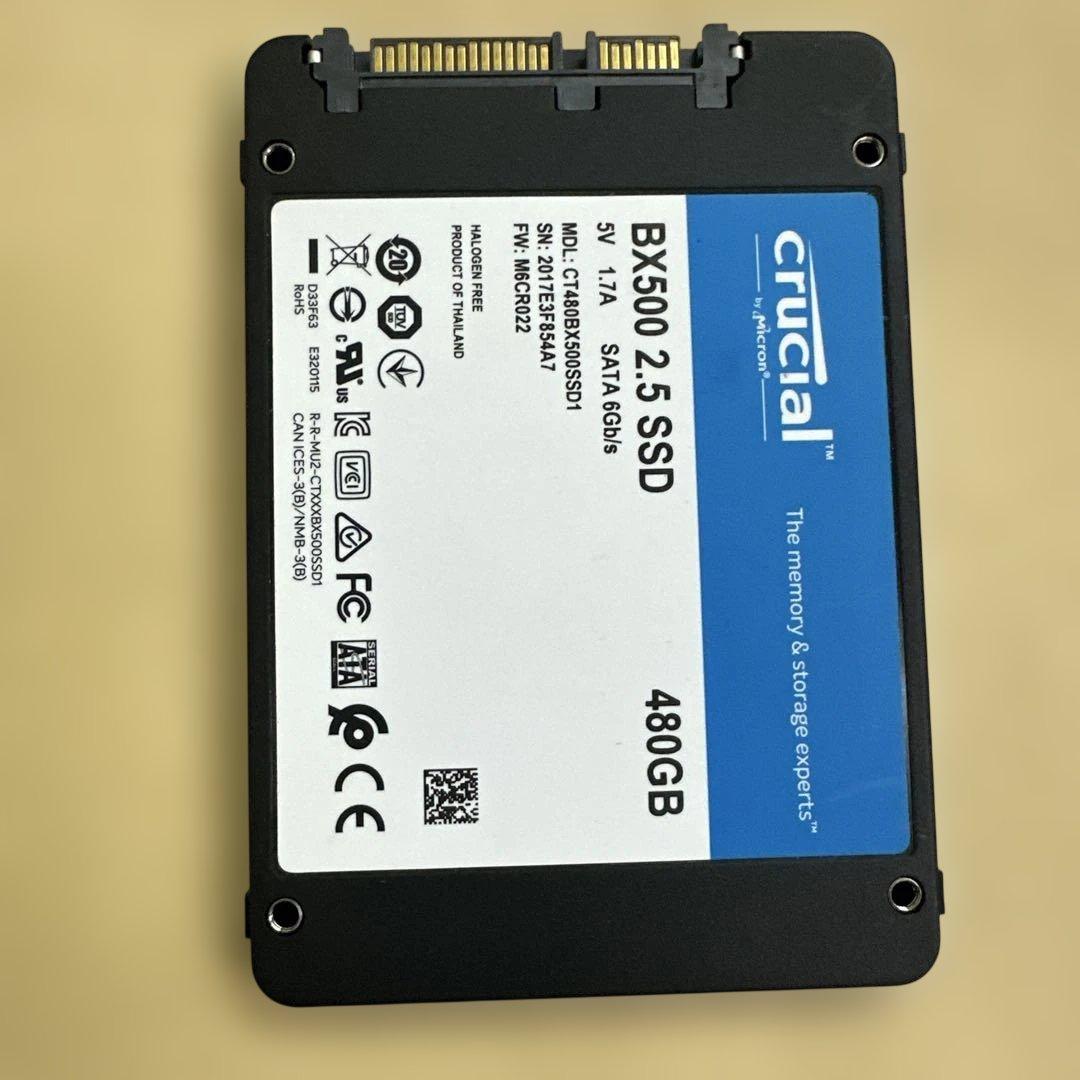 11. ほぼ未使用crucial 480GB SSD 2.5インチ SATA