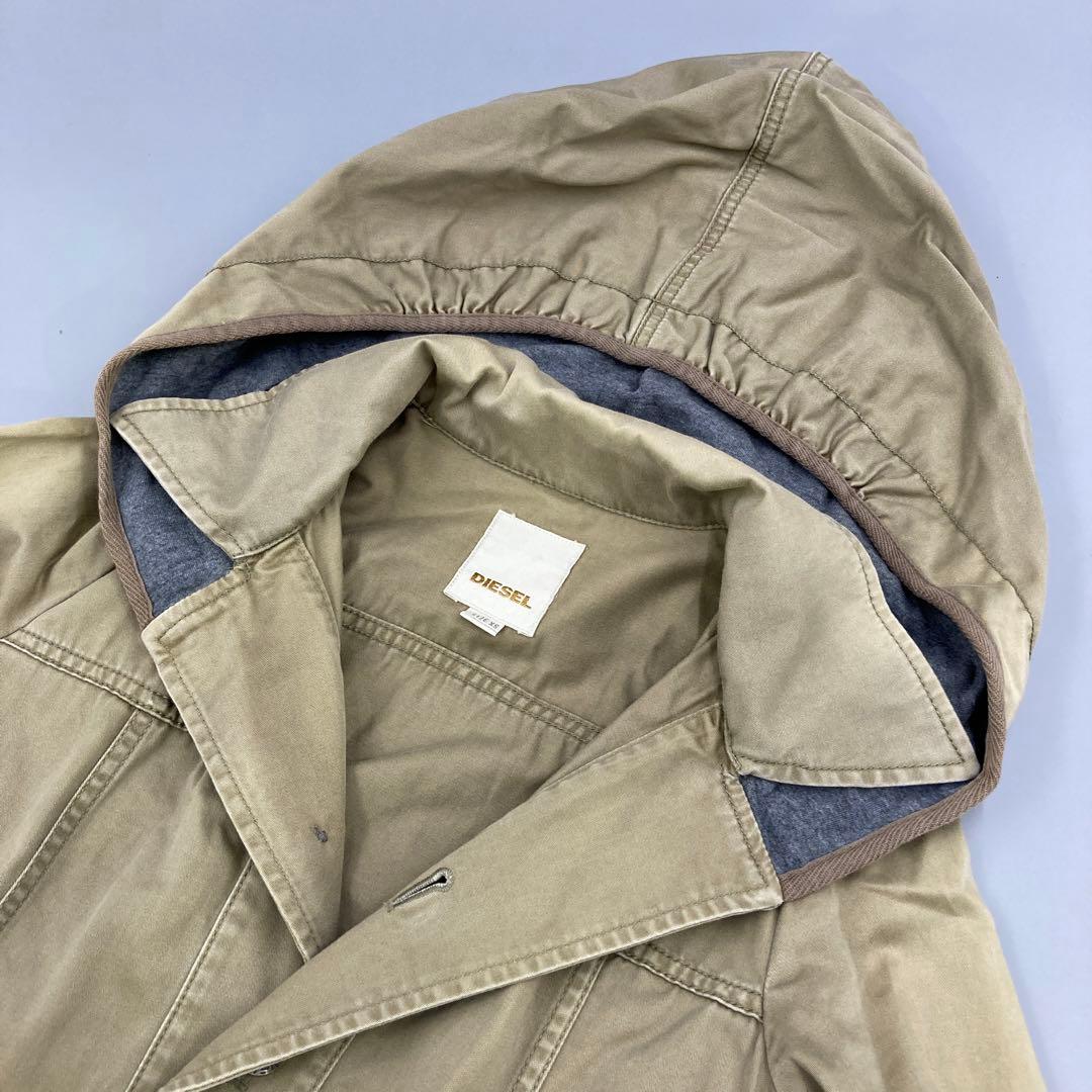 ★美品 DIESEL ミリタリージャケット サイズ XS ベージュ フリル付き