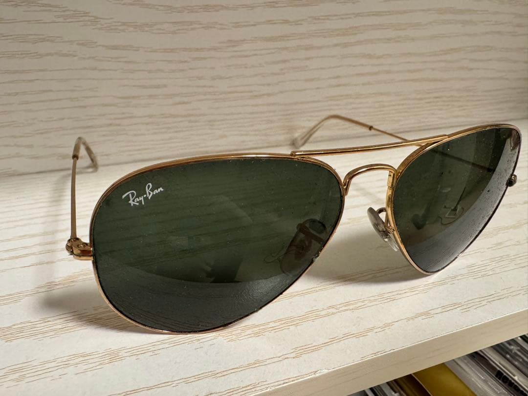 Ray-Ban サングラス アビエーター ゴールド グリーンレンズ ケース付き