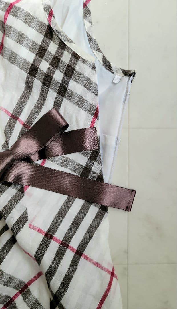 BURBERRY　BLUELABEL　バーバリーチェック柄フレアワンピース　３６