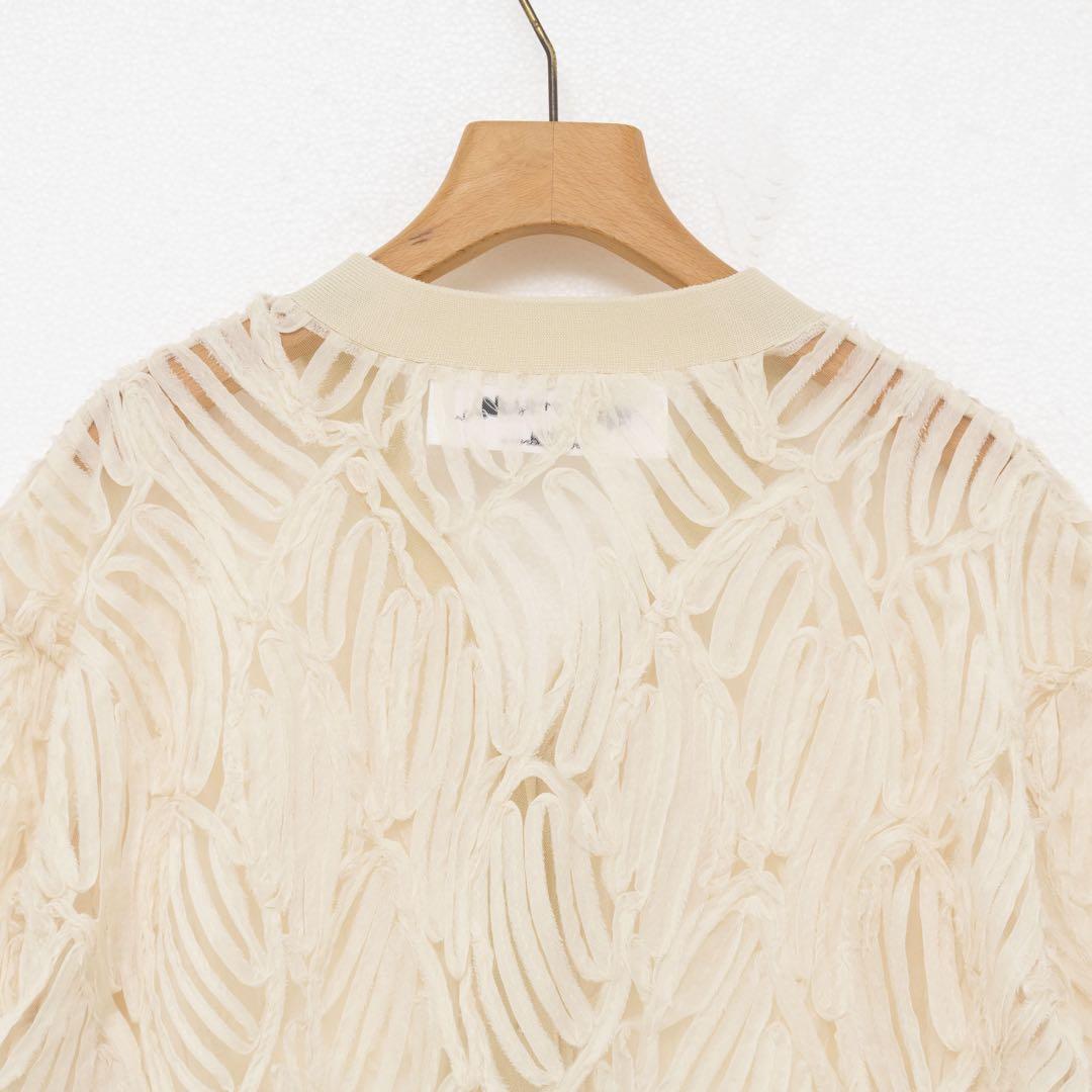 新品タグ付 リエミラー チュール刺繍Vネックカーディガン 25AW