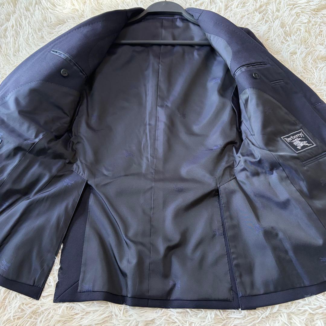美品　バーバリー　紺ブレザー　ホースロゴ金ボタン　2B総裏AB4