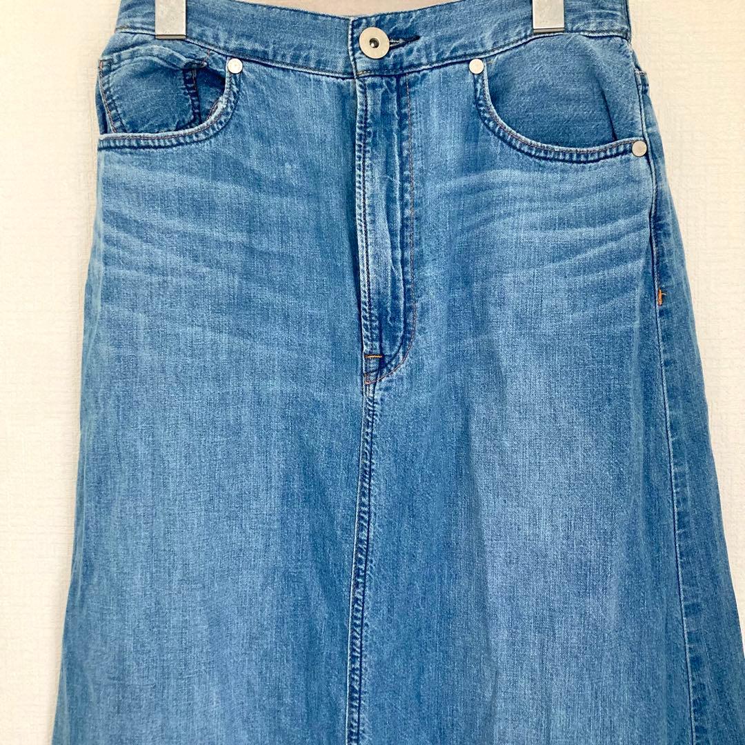 アッパーハイツ　別注　THE LAZY SKIRT　デニム　スリット　ゴム　24