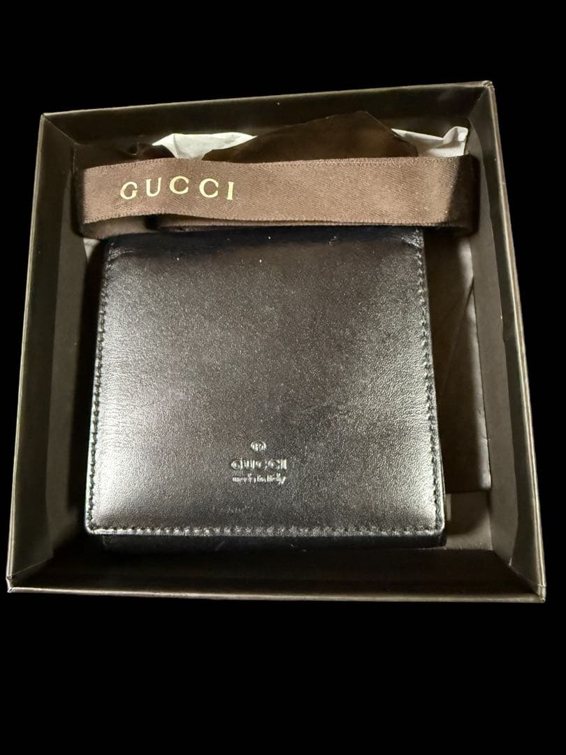 お値下げ✳︎GUCCI ✳︎ 三つ折り 付箋 メモ帳 カーフ BLACK 未使用です