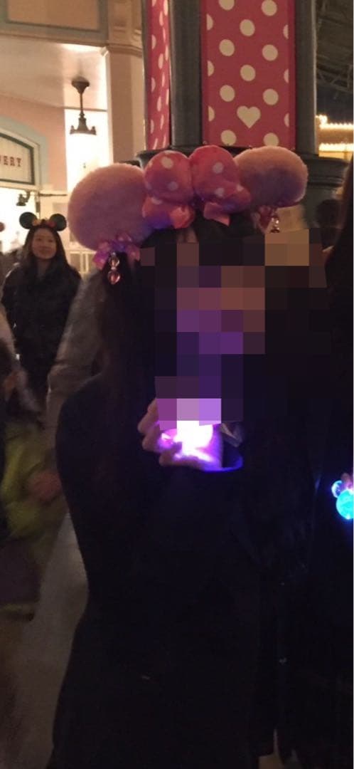 ディズニーカチューシャピンクイヤリング