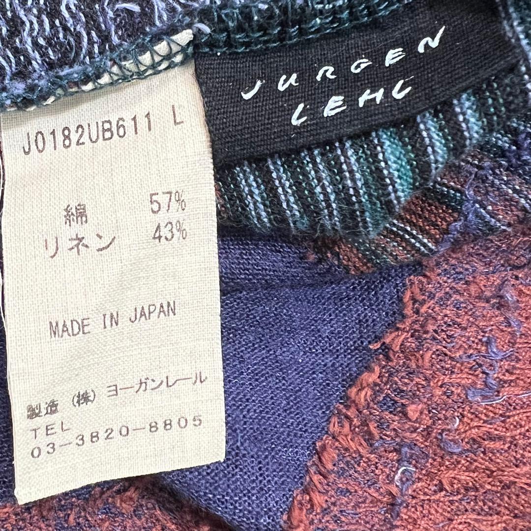 ヨーガンレール パッチワーク柄カットソー L フレンチスリーブ 日本製