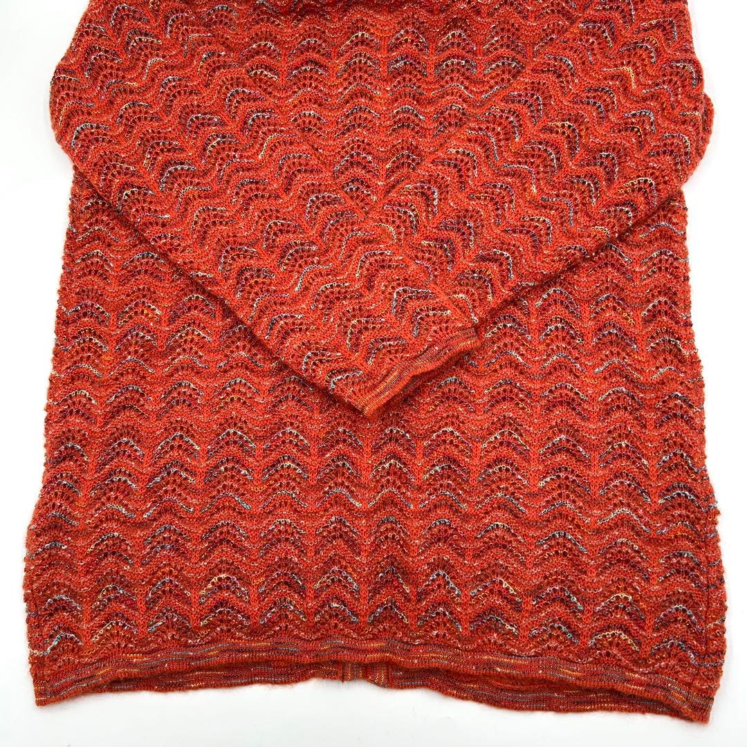 極上美品 イタリア製MISSONI SPORT オレンジ波模様カーディガン