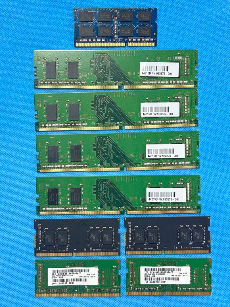 メモリ－DDR4 8GB x 4枚 + 4GB x4枚+DDR3 8GB x1枚