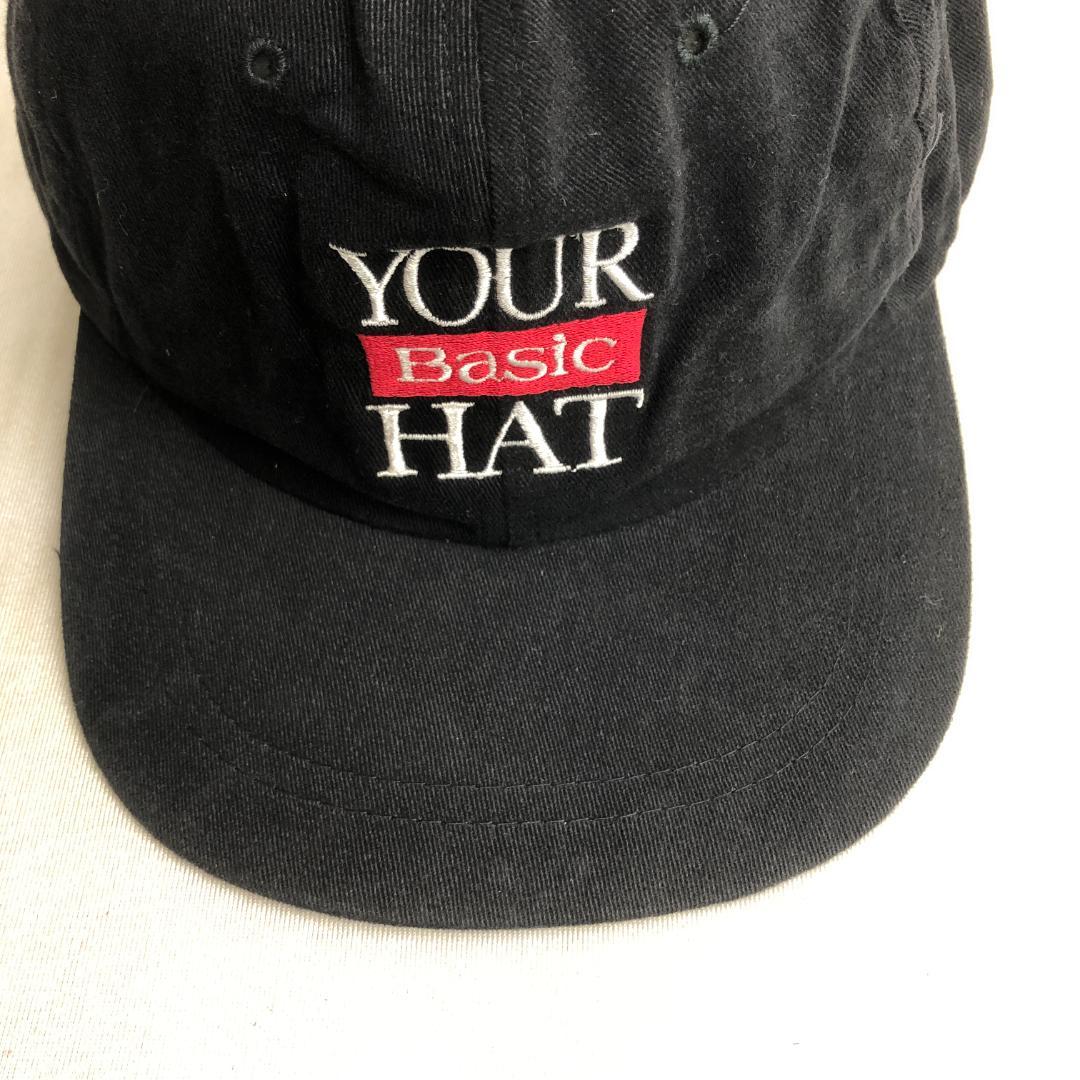 【まとめ割】YOUR Basic HAT ビンテージ 6パネル キャップ 黒