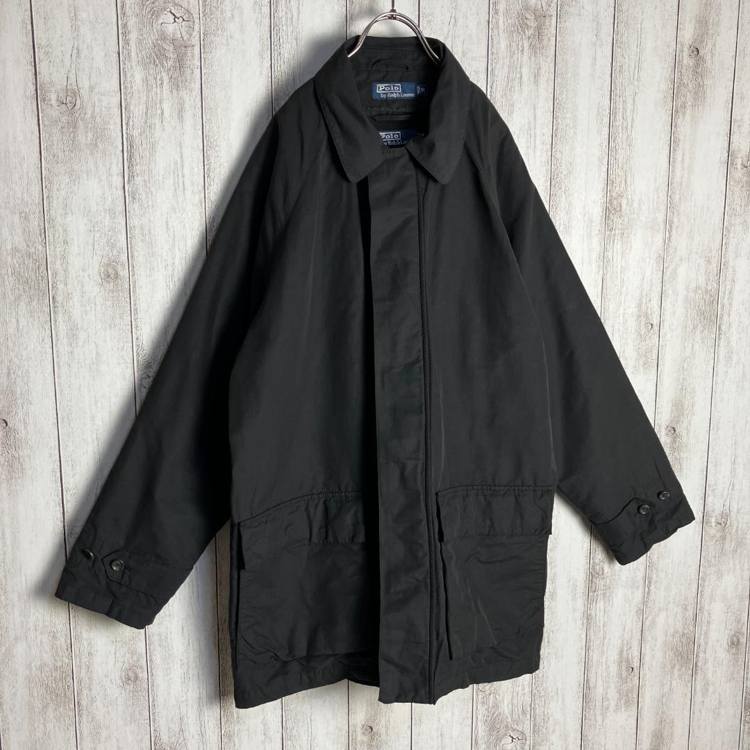 【ライナー付き】ポロラルフローレン☆90s ロングジャケット　ブルゾン ブラック