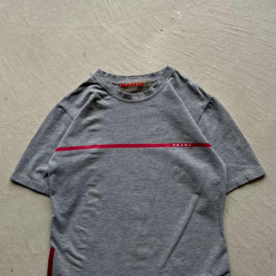 00s prada sport grey center line tee グレー