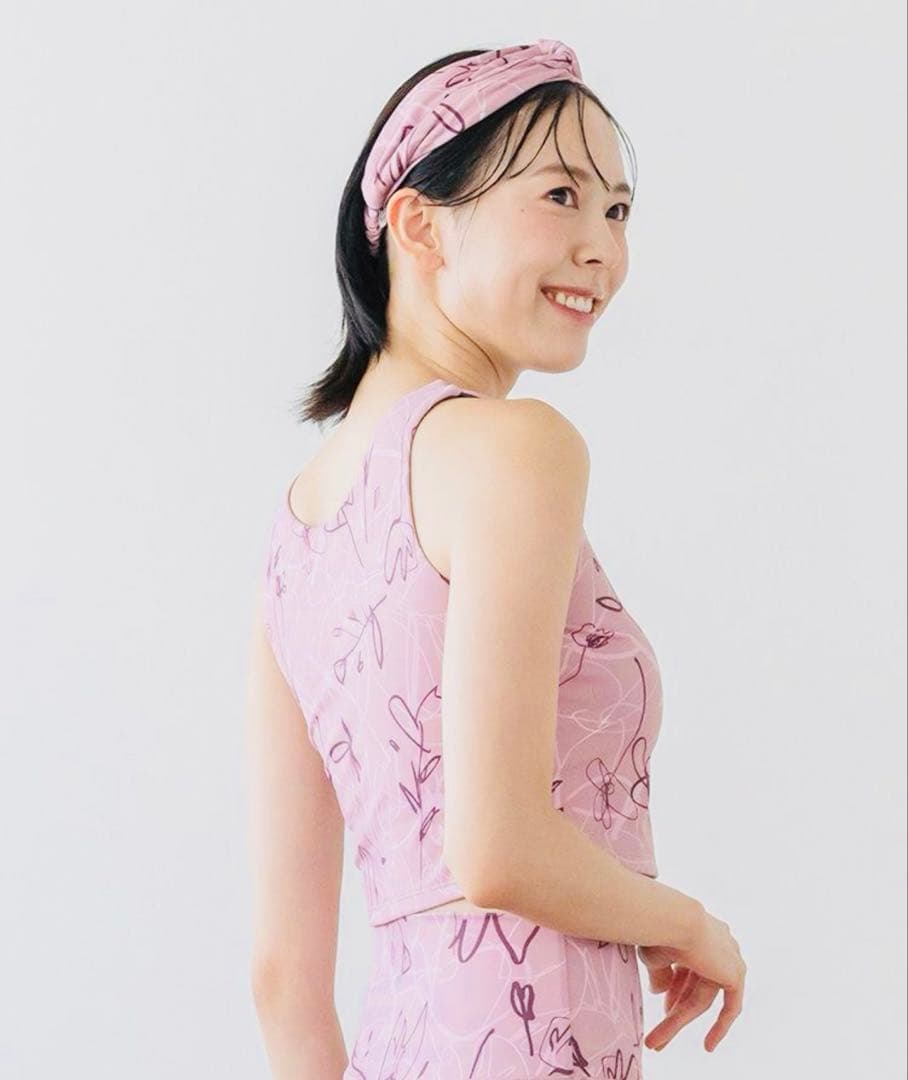 花柄ピンク ヨガウェアセット Mサイズ