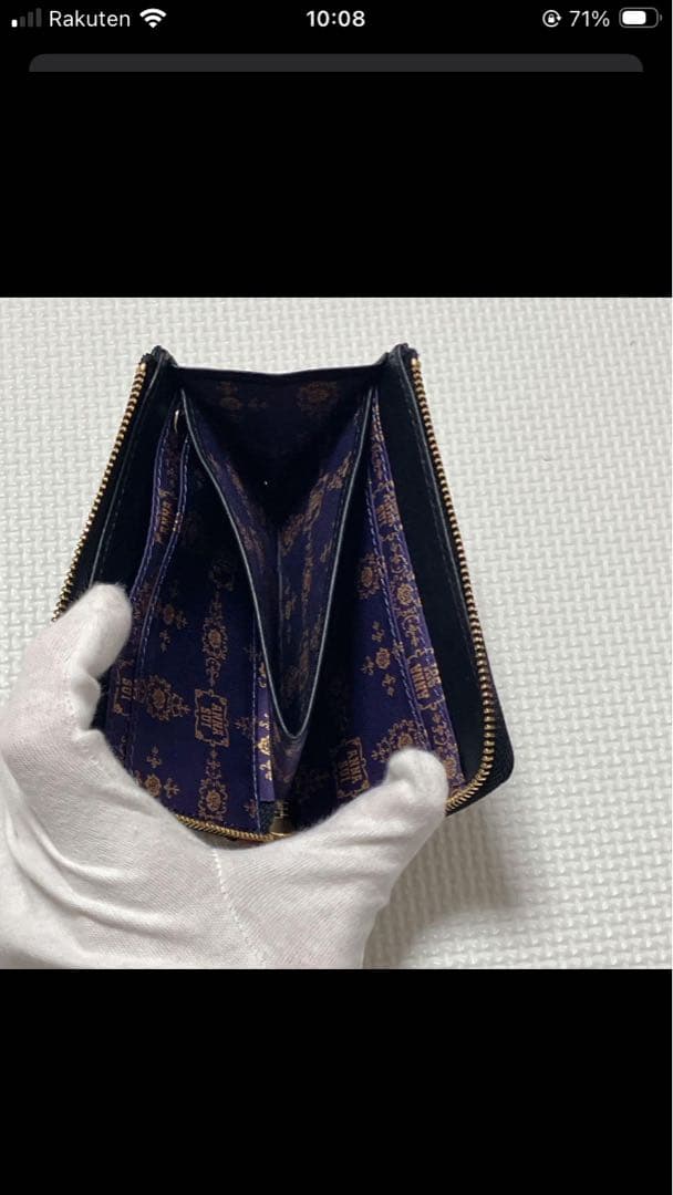 未使用ANNA SUIアナスイ　レザー二つ折り財布　ブラック　黒