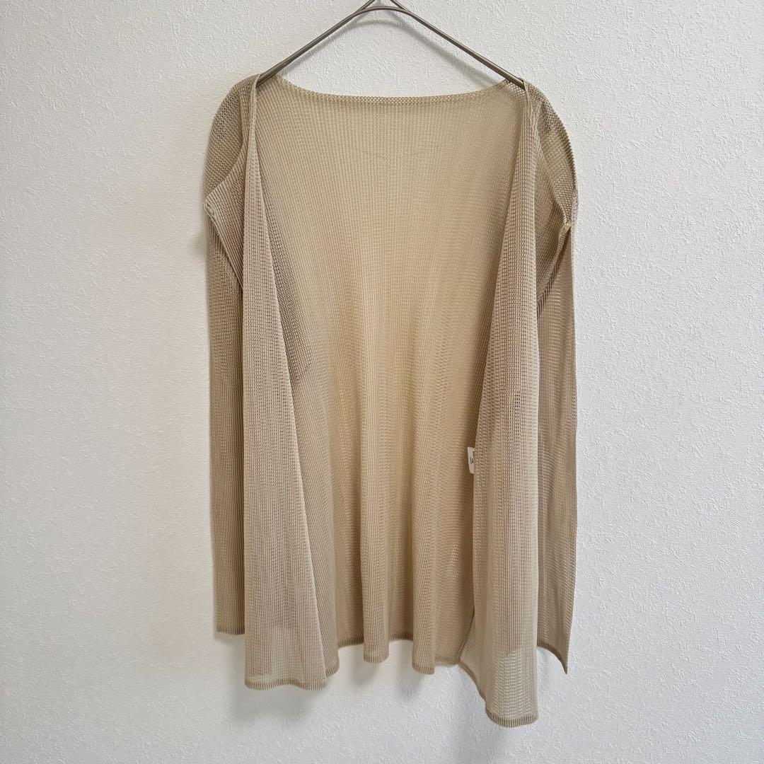 極美品✨PLEATS PLEASE プリーツ　ノーカラー　ベージュ　カーディガン
