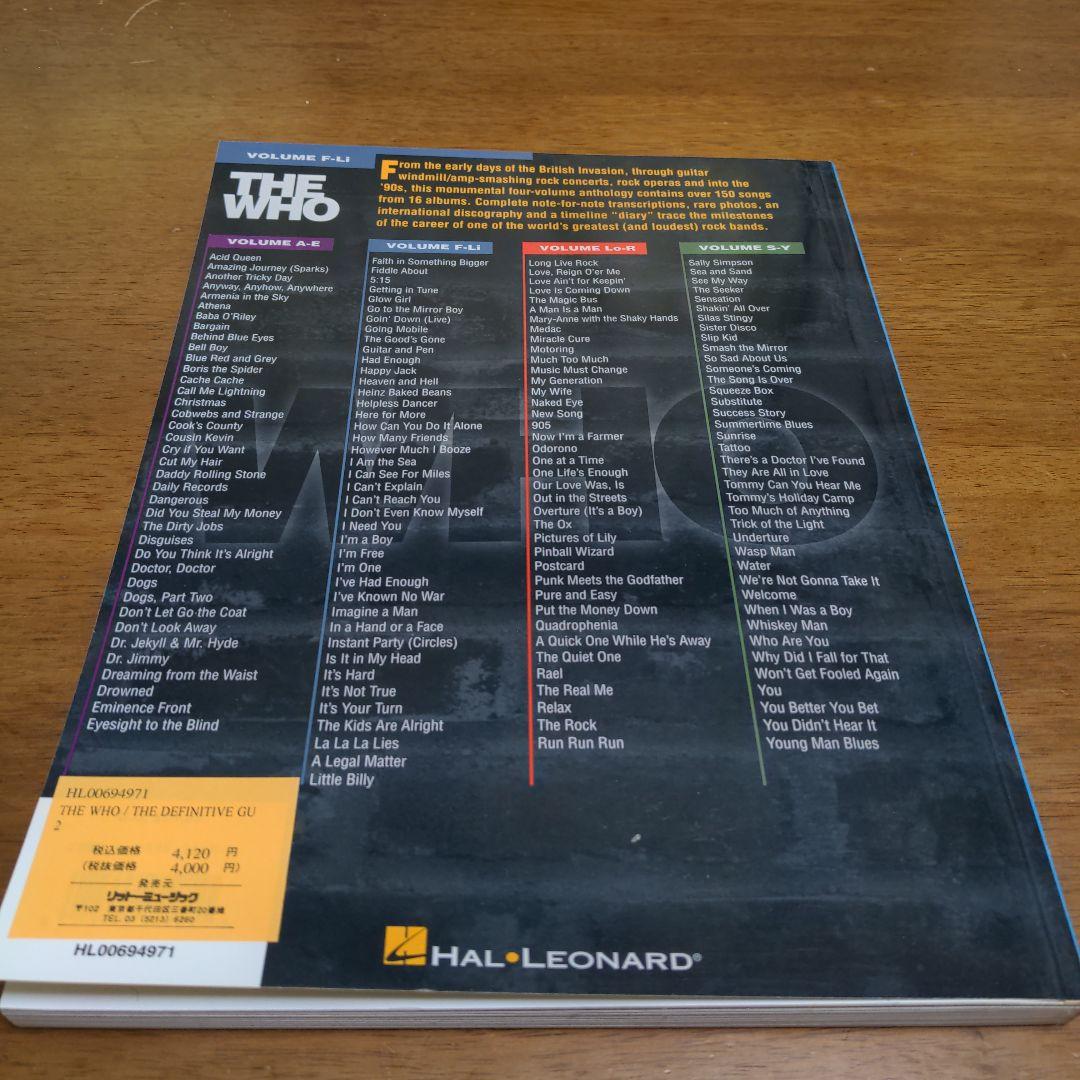 アート・デザイン・音楽 THE WHO THE DEFINITIVE COLLECTION F-Li