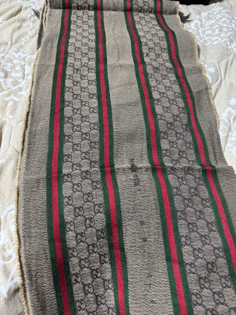 グッチ GUCCI マフラー ストール GG シェリーライン　ストライプマフラー