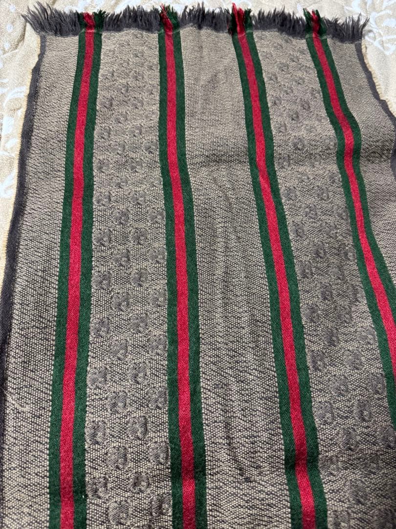 グッチ GUCCI マフラー ストール GG シェリーライン　ストライプマフラー