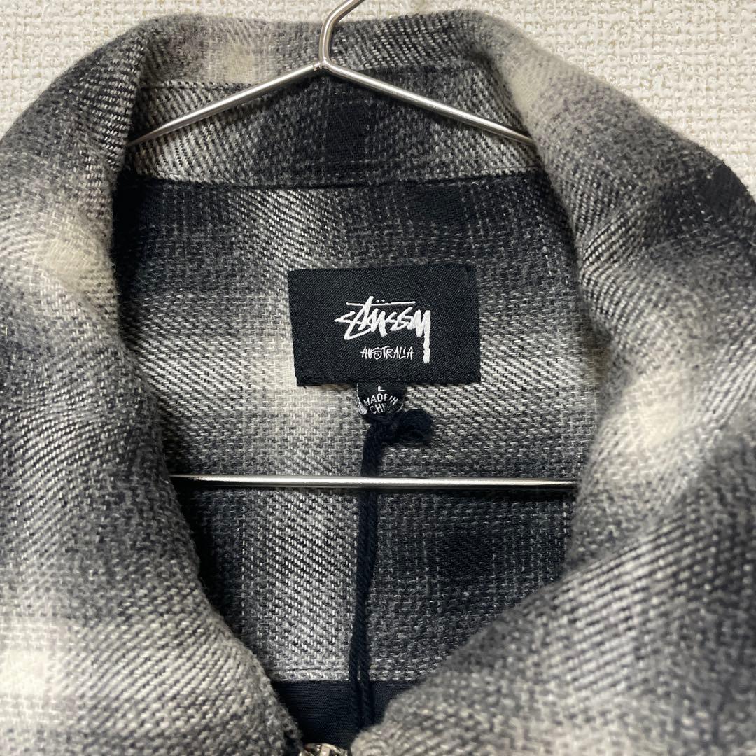 海外限定 STUSSY チェック柄 ジップアップ XLサイズ チェック 黒白