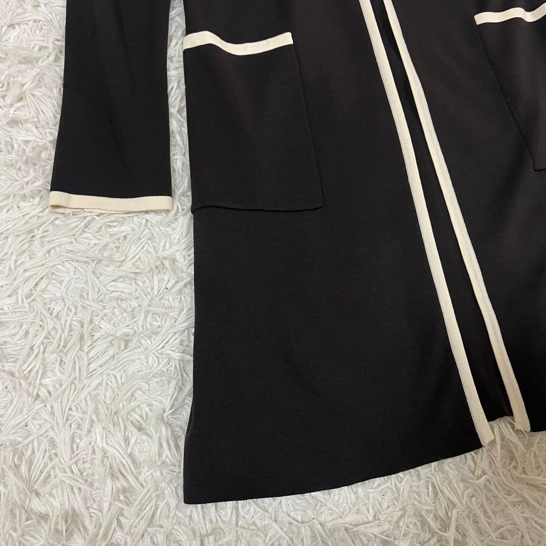 美品✨マックスマーラ ロングカーディガン シルク混 白タグ バイカラー S