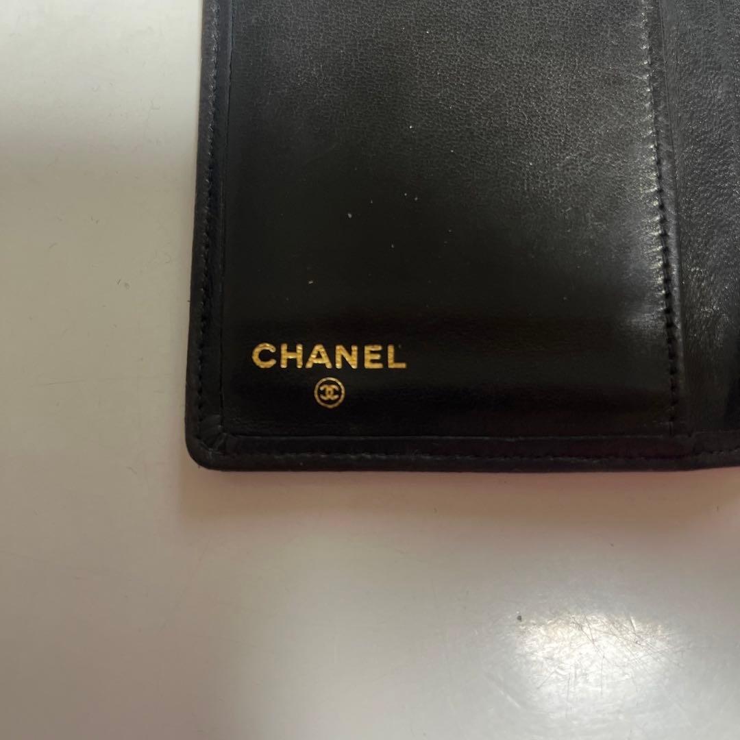 中古 CHANEL シャネル ブラック カードケース ロゴ刺繍 レディース 小物