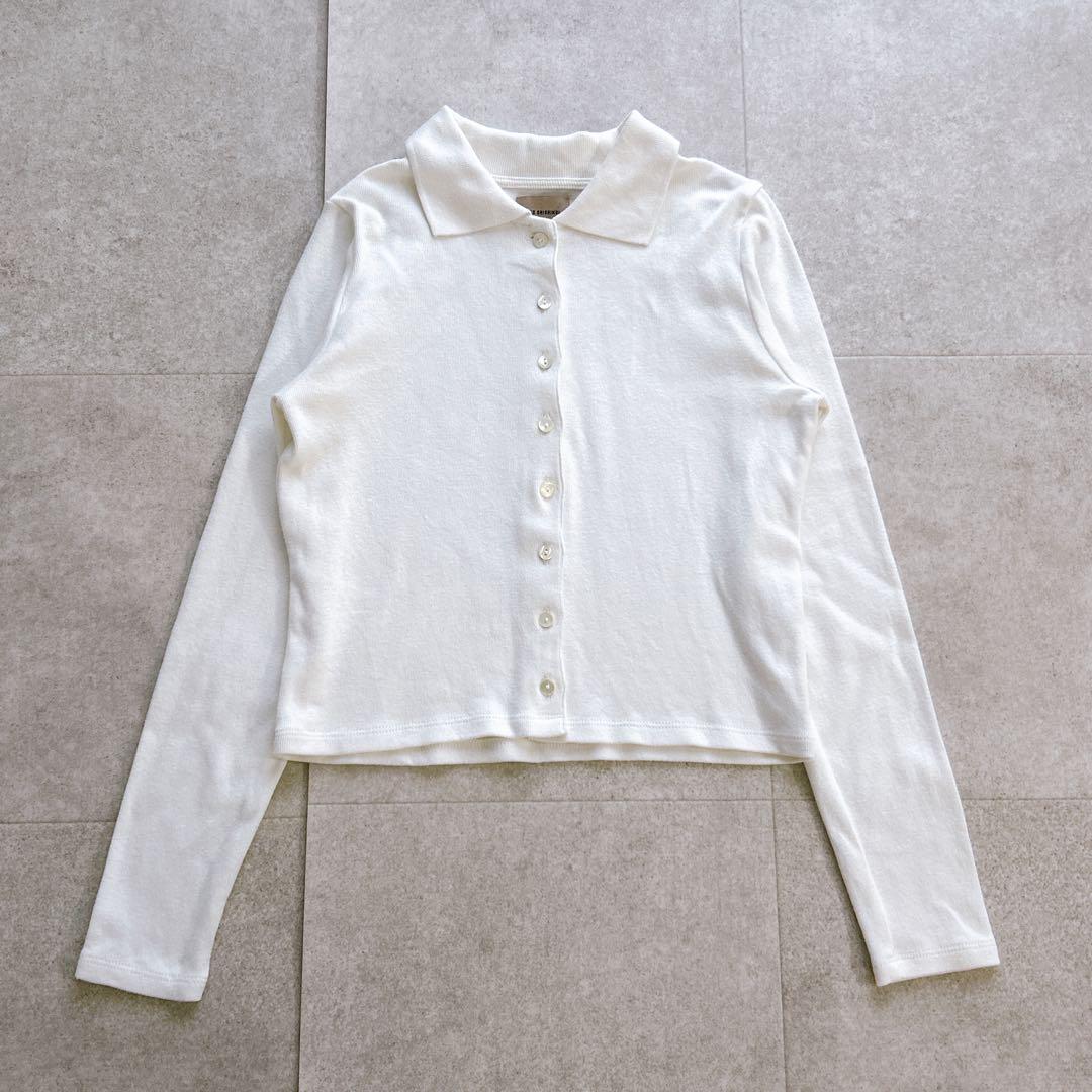 美品✨ THE SHISHIKUI シシクイ ポロシャツ ニット 長袖 白 S