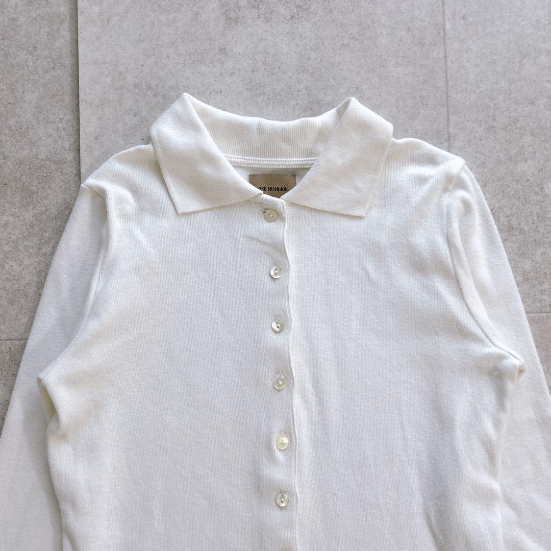美品✨ THE SHISHIKUI シシクイ ポロシャツ ニット 長袖 白 S