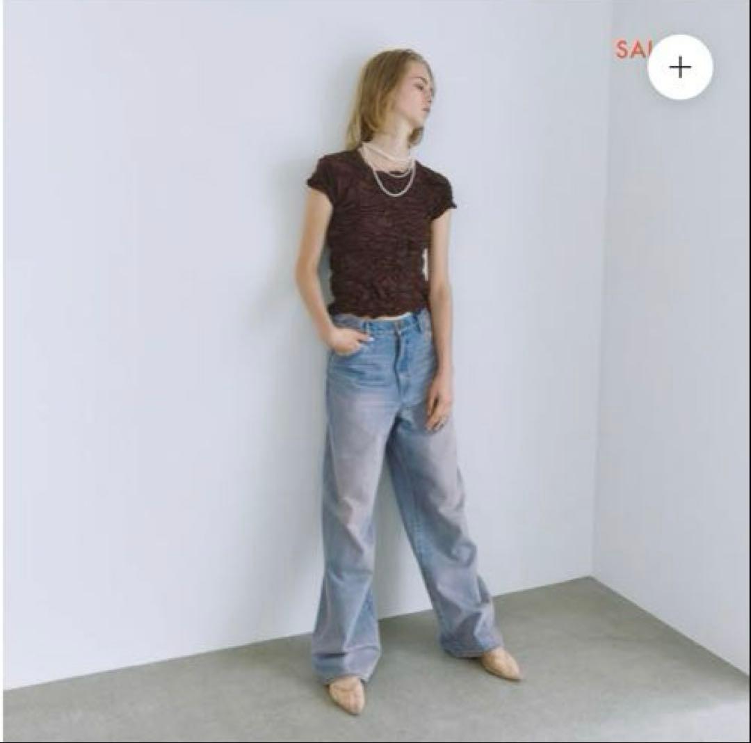 新品♡searoomlynn☆ハイウエストワイドストレート SRN05 ブルー