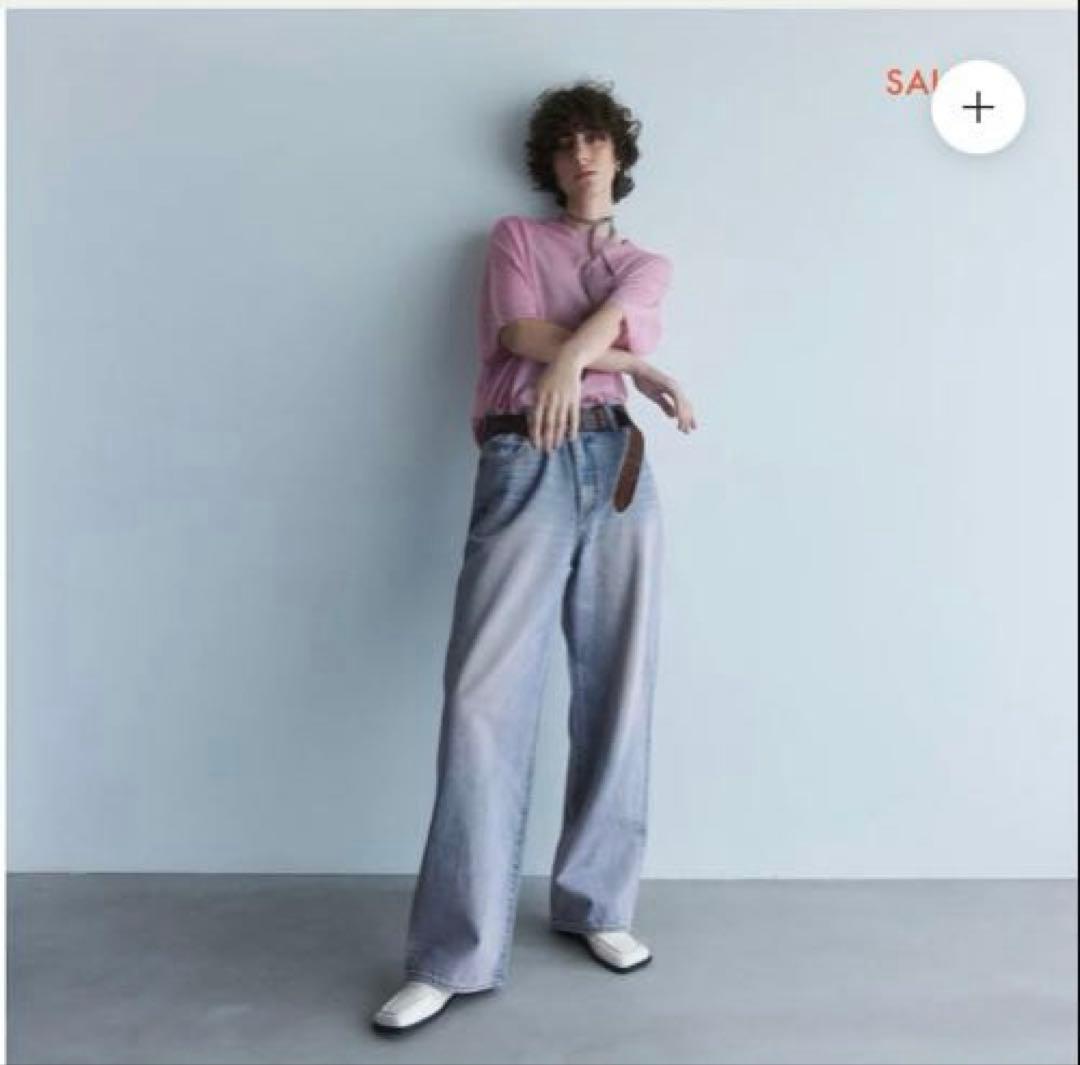 新品♡searoomlynn☆ハイウエストワイドストレート SRN05 ブルー