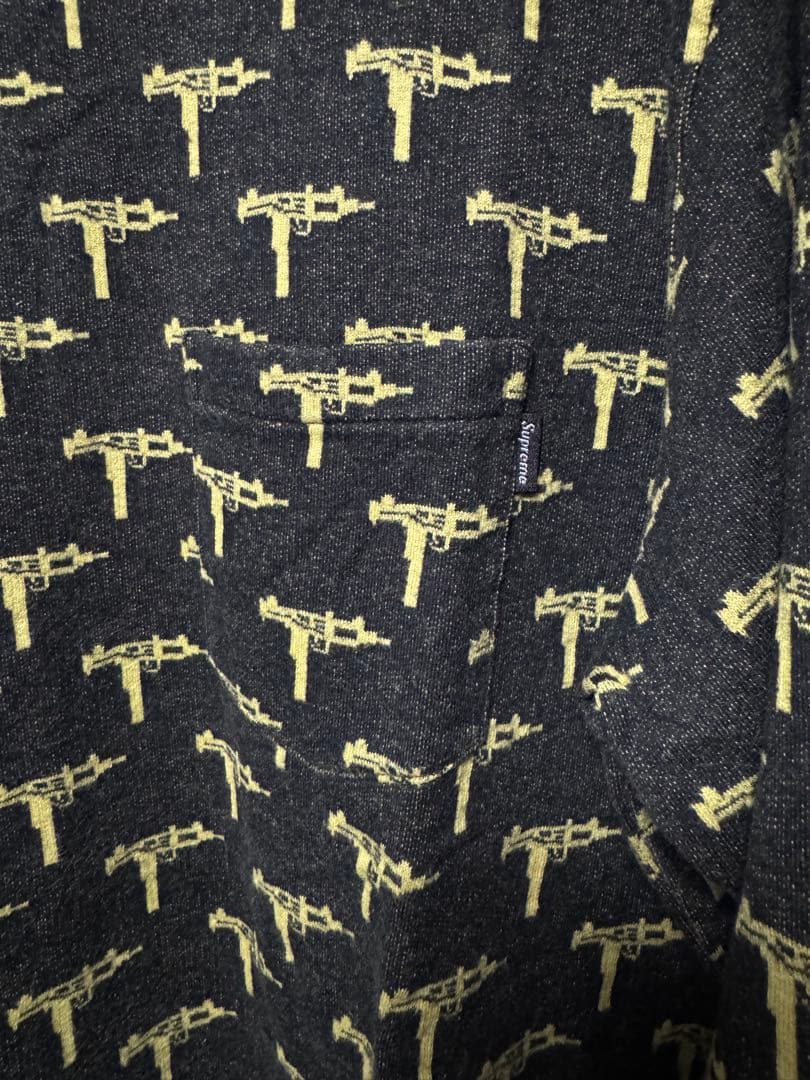 中古美品 Supreme Jacquard Uzi Pocket Tee L