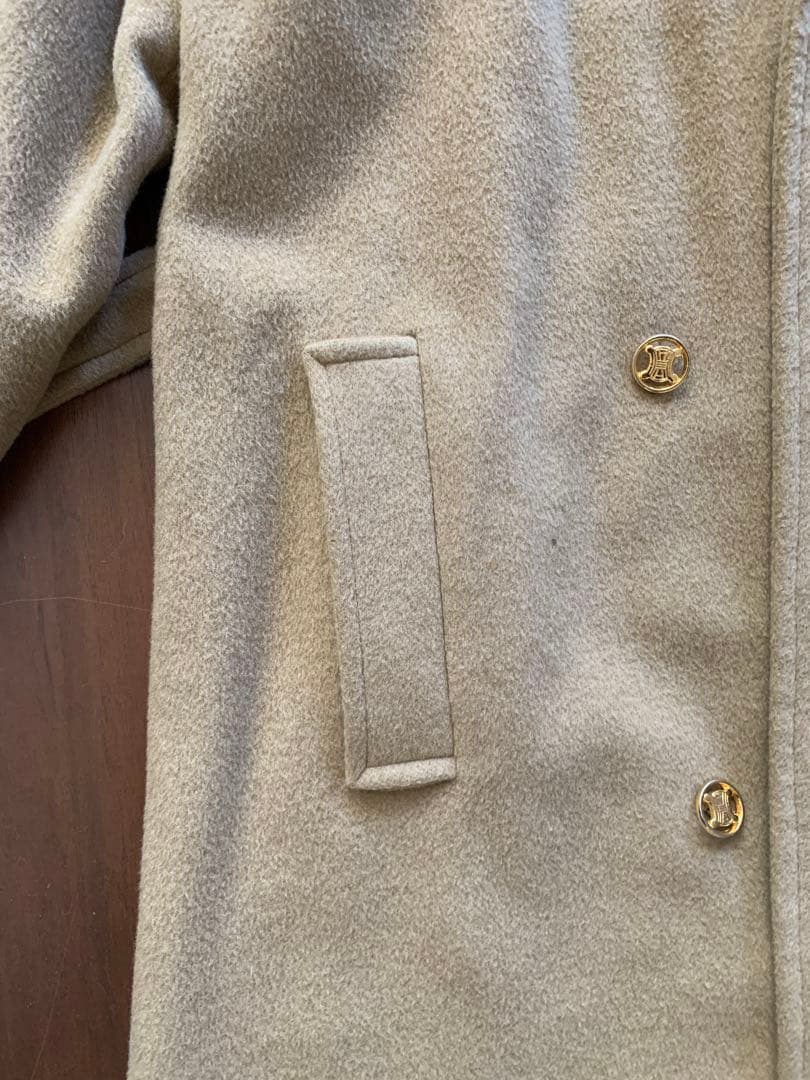 CELINE ウールコート ベージュ 金ボタン オールドセリーヌ