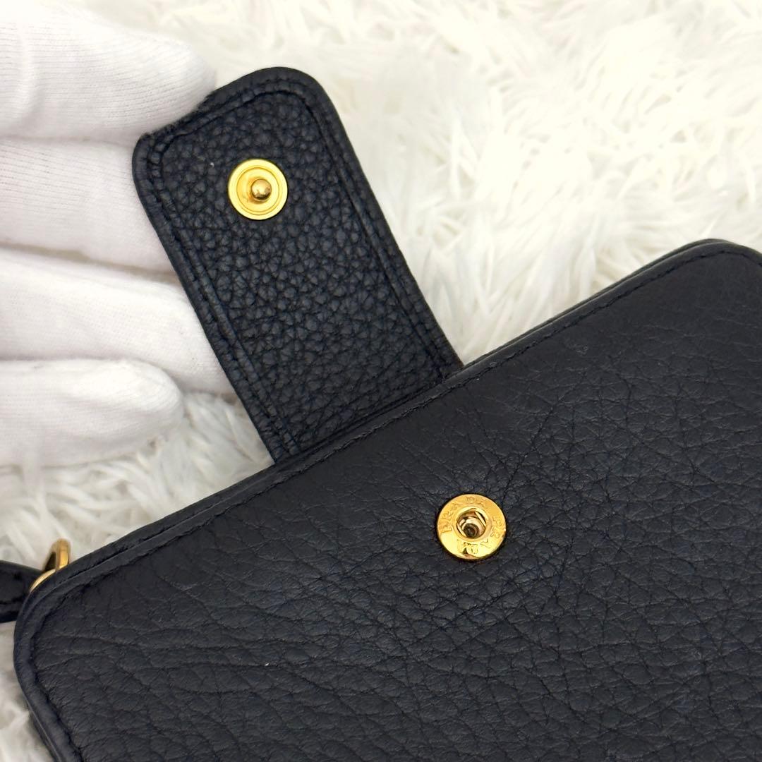 美品⭐️RFID搭載 PRADA プラダ ヴィッテログレイン ブラック レザー