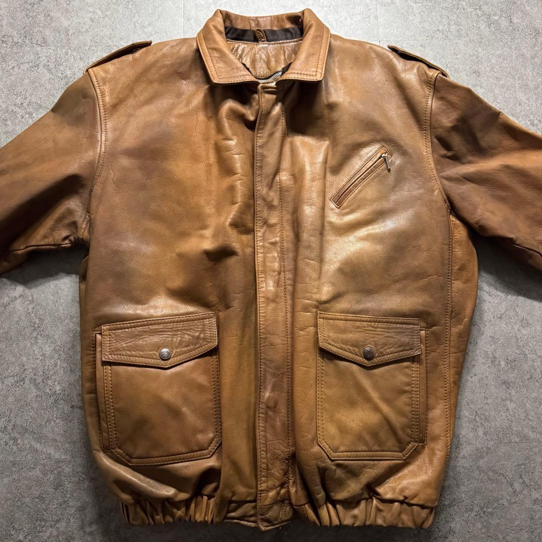 【90s vintage】type A-2 leather flight jkt
