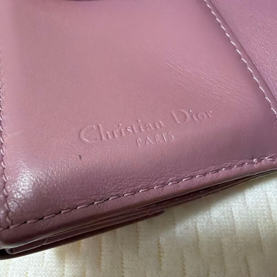 Dior パテントレザー ピンク 三つ折り財布