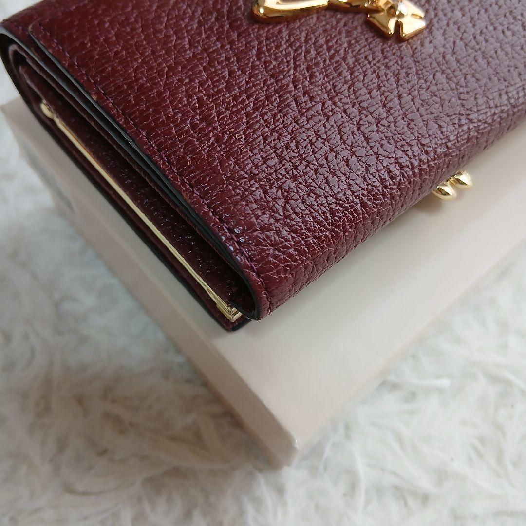 【Vivienne Westwood】オーブ　3つ折り財布 レザーガマ口