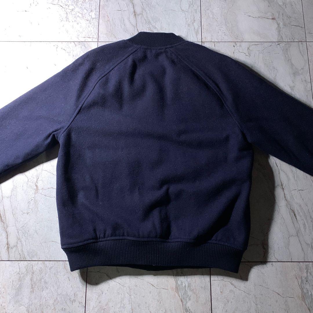 00s〜 OLD GAP メルトンウール 短丈 スタジャン ネイビー 無地 S