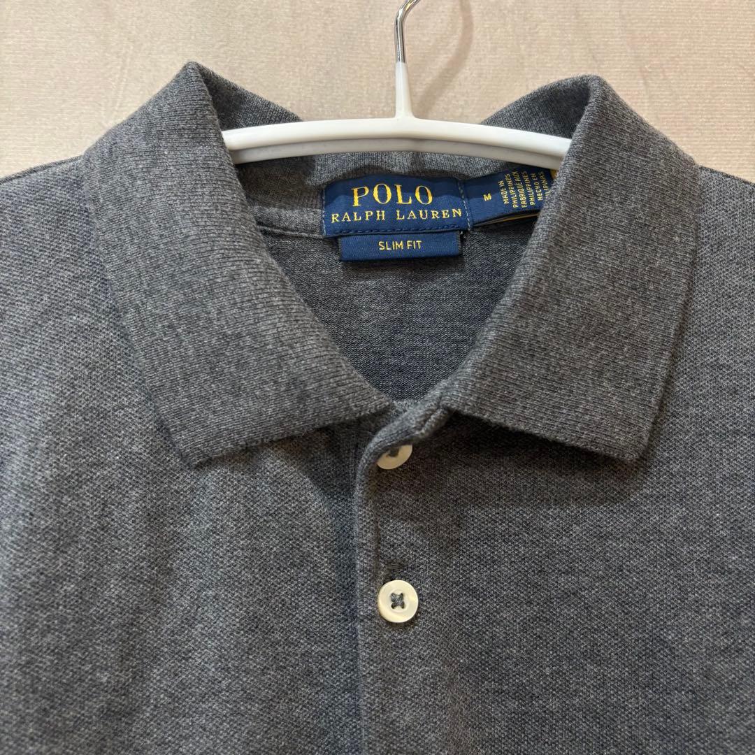 美品 POLO RALPH LAUREN ポニー刺繍 ポロシャツ グレー