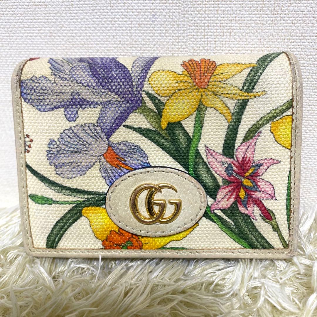 GUCCI グッチ✨ 折り財布 フローラ 二つ折り GGキャンバス 花柄