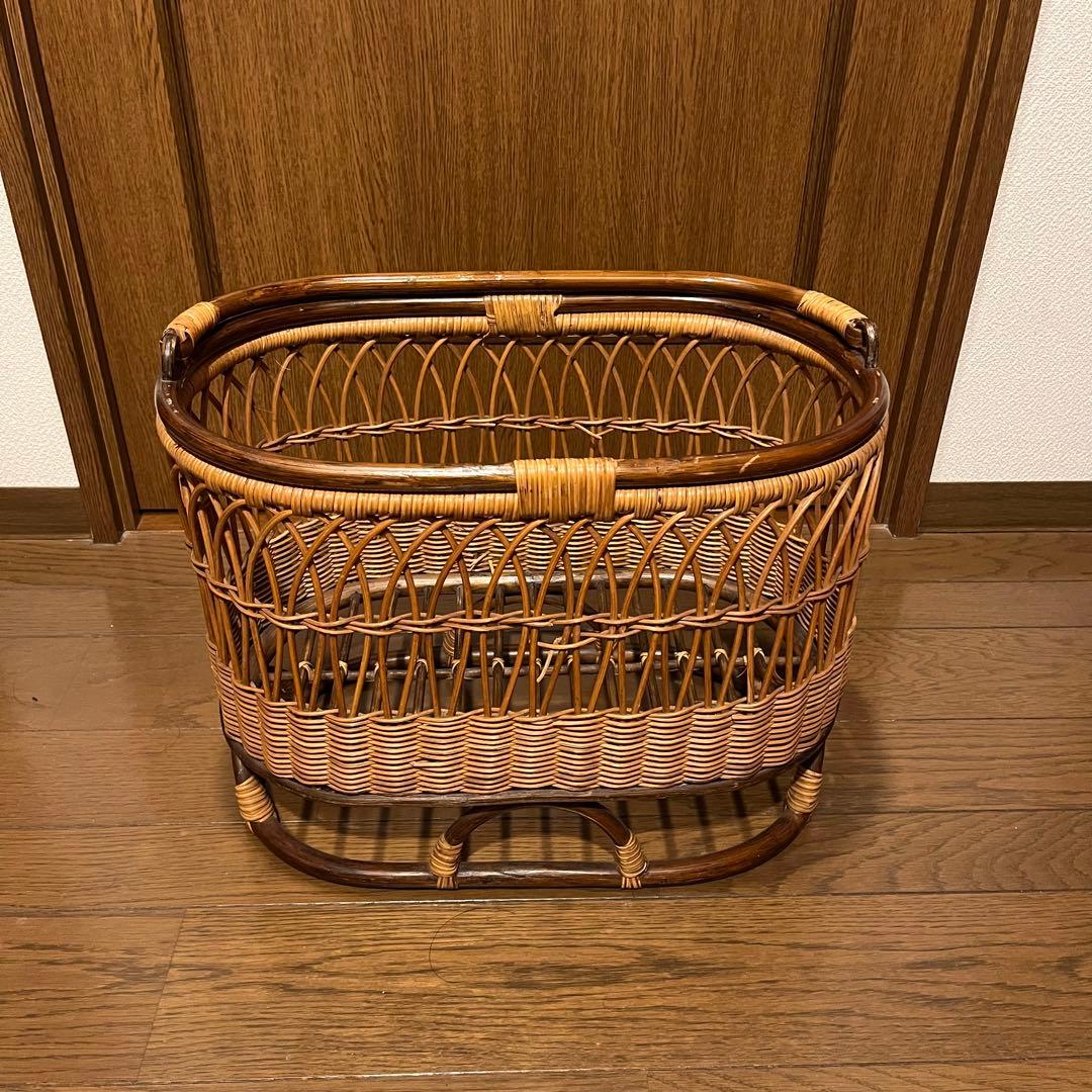 ラタンバスケット　アンティーク