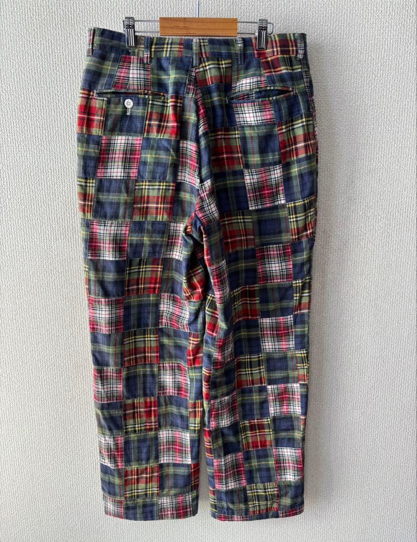 90s USA製 BERLE チェック パッチワーク パンツ アメリカ製 古着