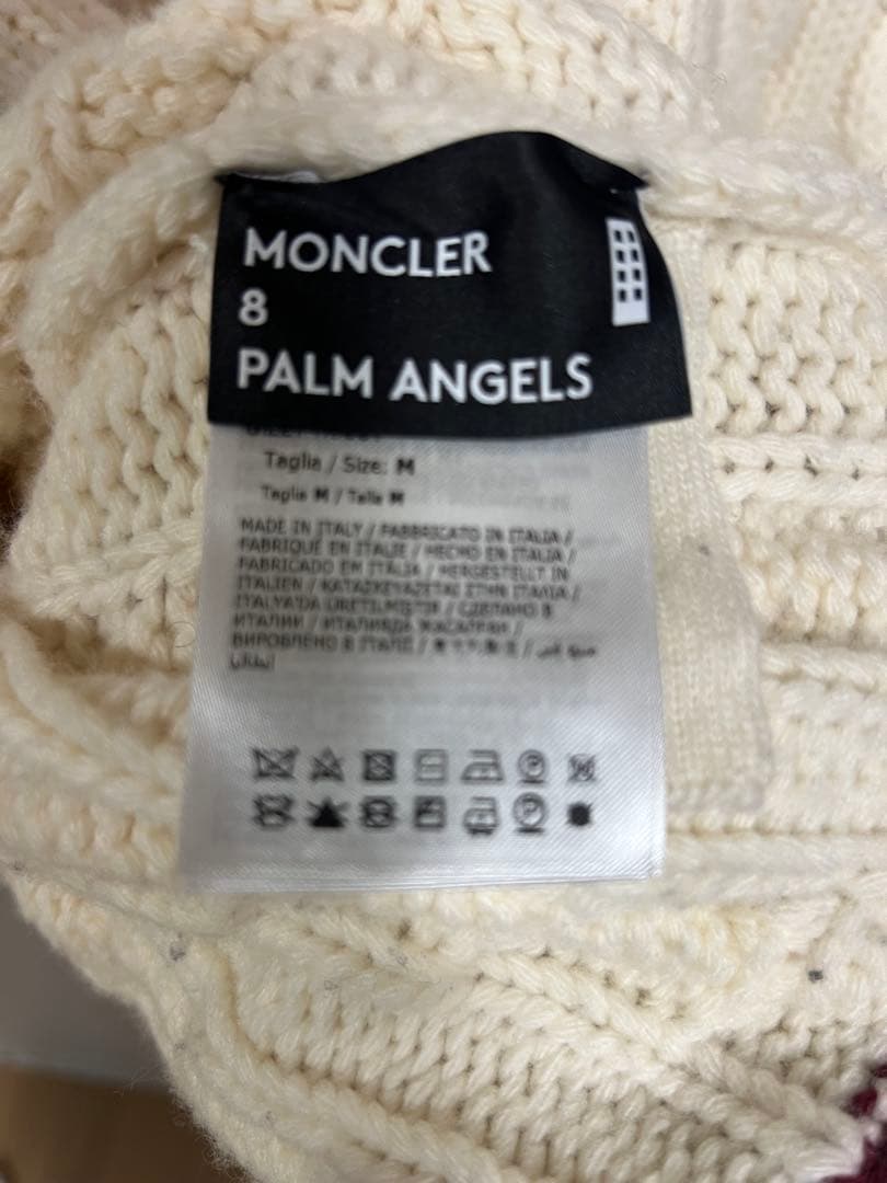 希少　モンクレールジーニアス Palm Angels ホワイト ニット ジレ　M