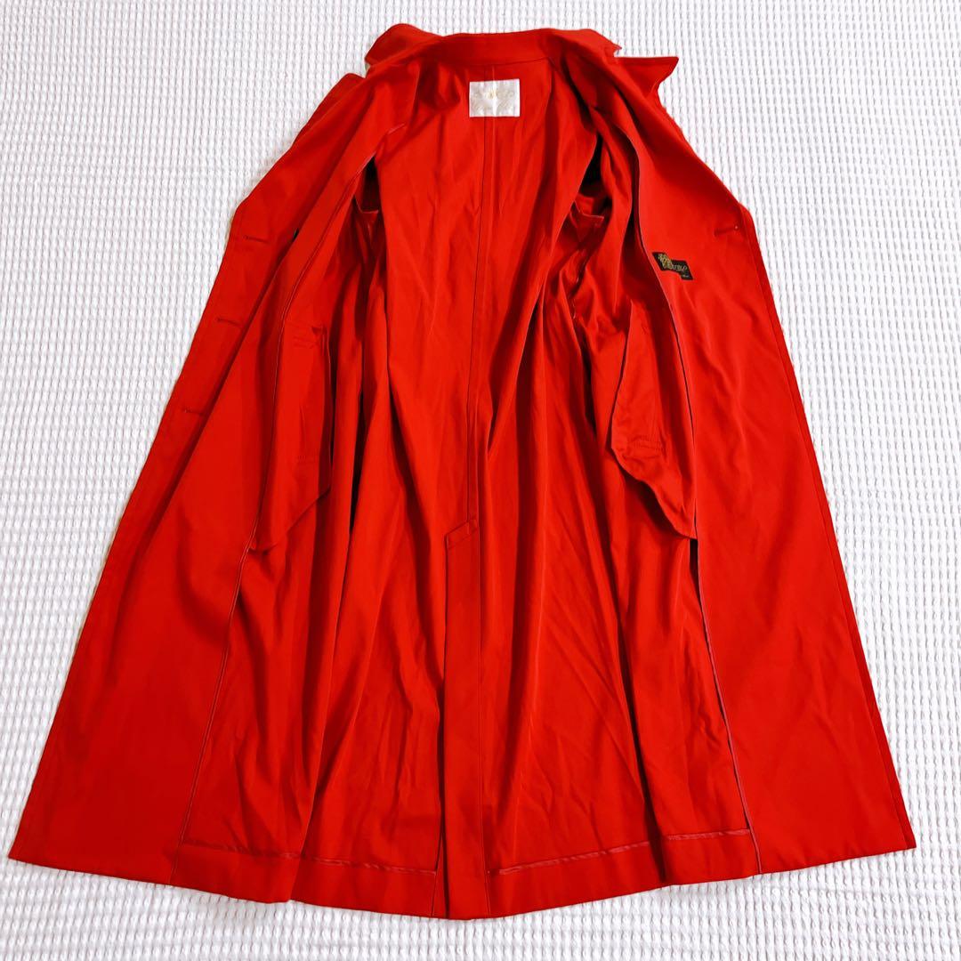 美品　グレースクラス　ロング丈　トレンチコート　ダブルブレスト　レッド　M 38
